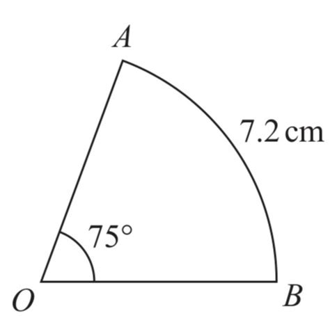 Angle AOB = 72° Calculate the area of the shaded segment APB. . The diagram shows a sector oab of a circle with centre o